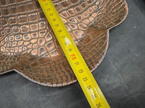 VINTAGE ANTIQUE EMBOSSED COPPER SNAKE SKIN EFFECT CRUMB / DUST SHOVEL TRAY - Picture 7 of 8