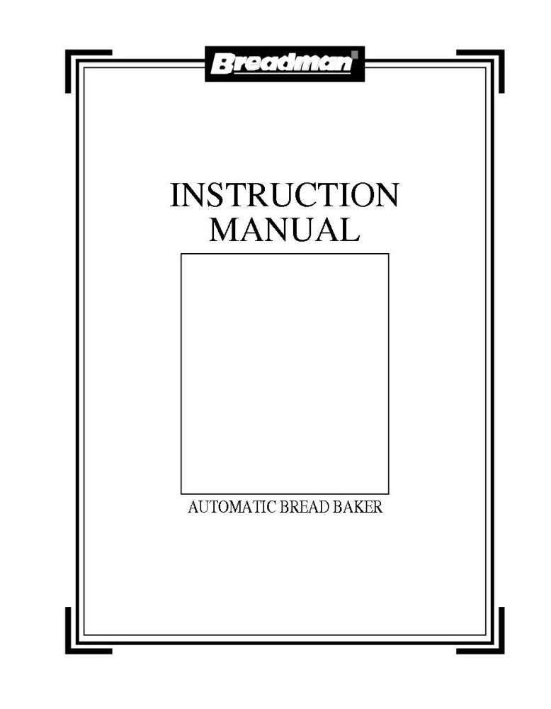 Salton NTR440C Bread Machine Owners Manual