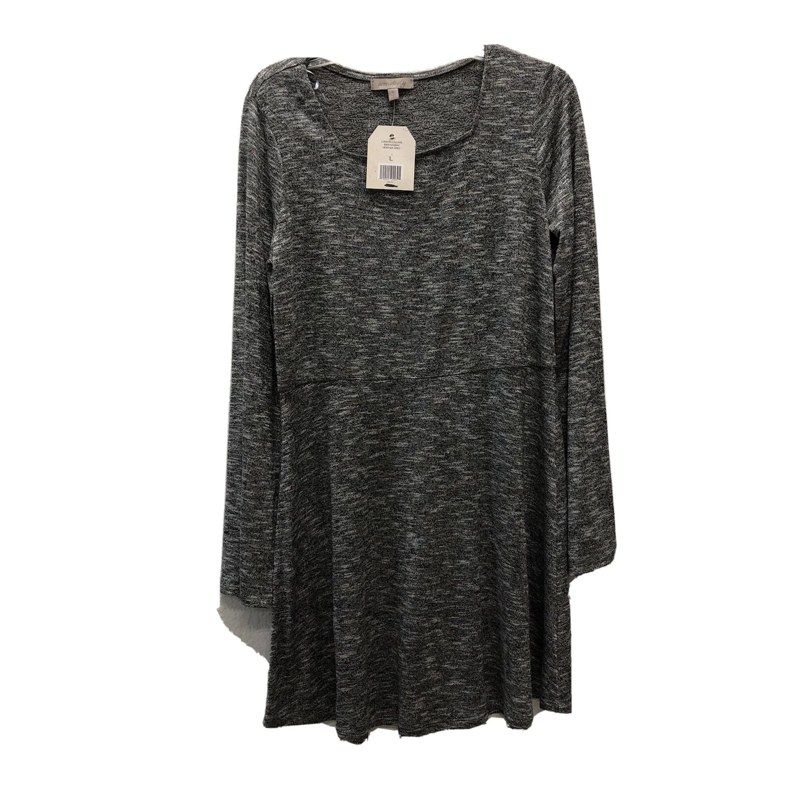 Wonderly Girls Large 10/12 Skater Dress Black White Long Sleeves NWT