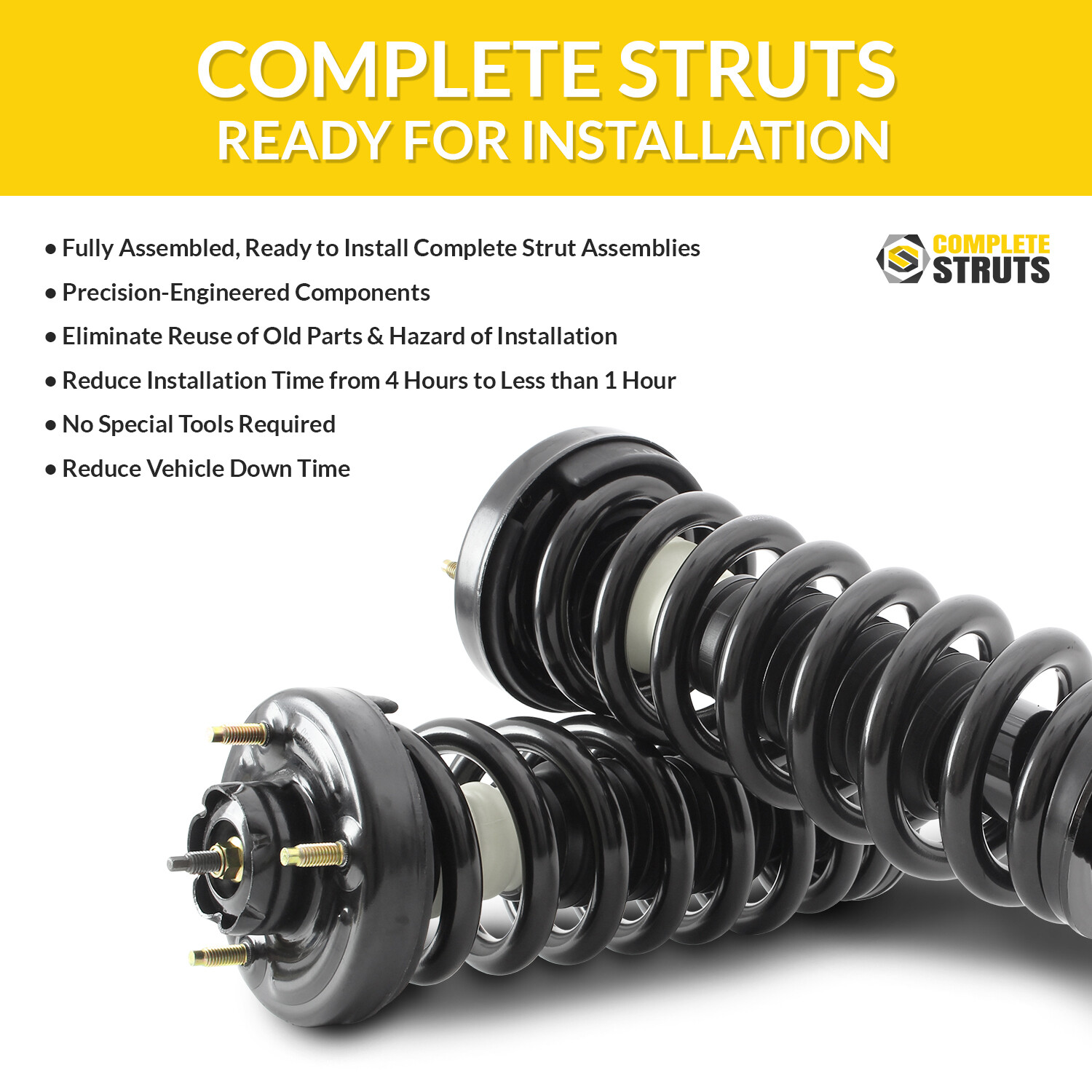 Front Pair Complete Struts With Coil Springs For 2011-2015 Jeep Grand Cherokee V6 10 thumbnail image