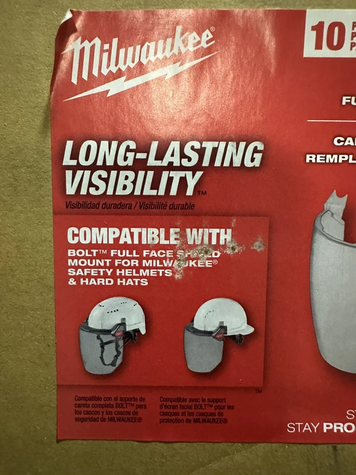 $420 NUEVO Protector Facial Original Milwaukee 48-73-1443 PERNO Reemplazar Paquete de 10 Gris Gm Foto 2 de 4