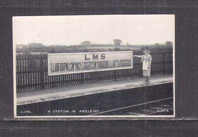WALES, LLANFAIR etc.,etc., ANGLESEY LMS STATION, c1930 real photo ppc., unused.
