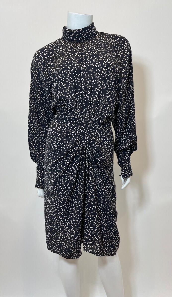 ISABEL MARANT セオトアタフルフレストミットレンクスコト NWT Isabel Marant Etoile Coline Dress in Black/Ecru Size FR