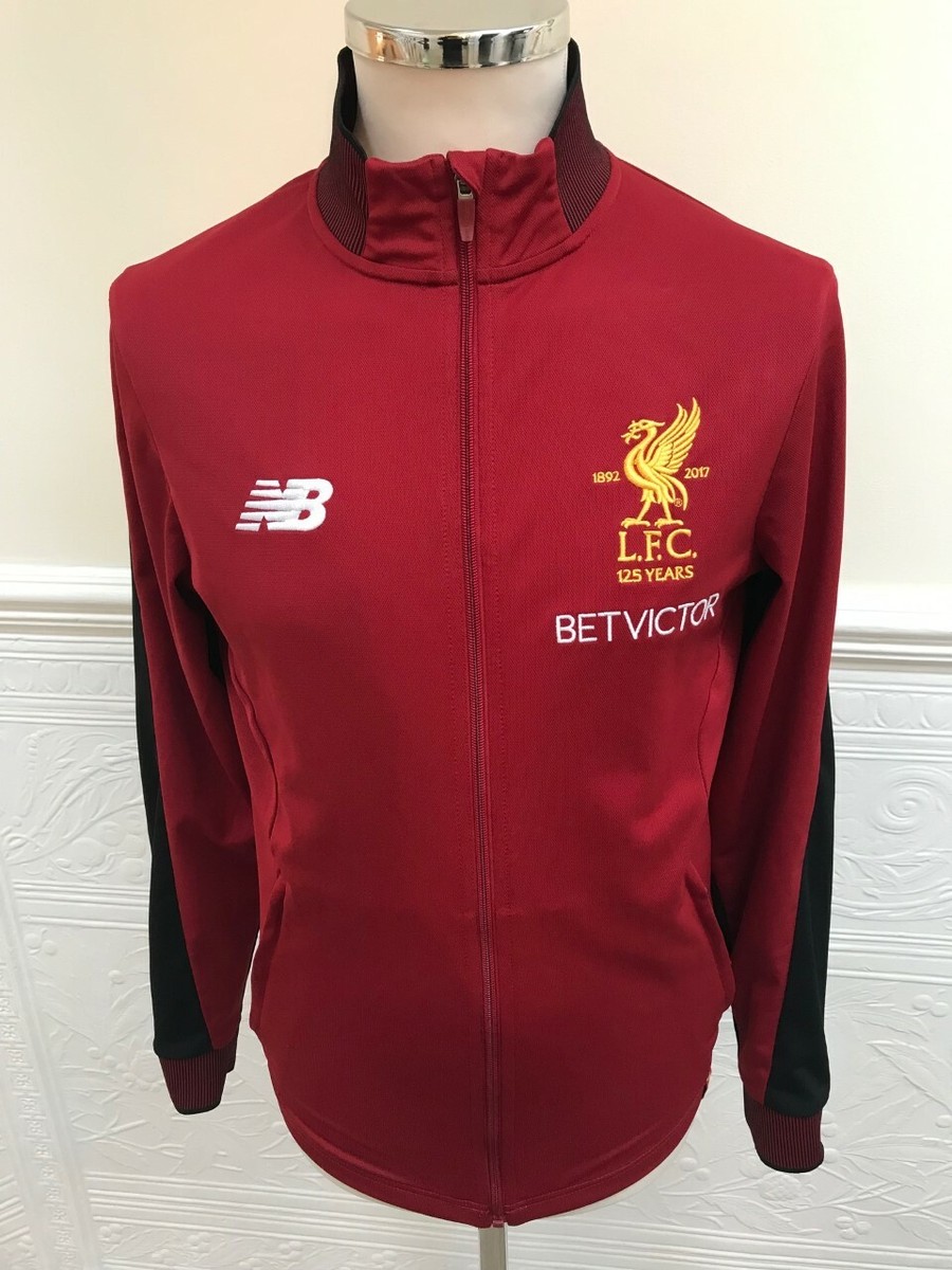 New Balance Liverpool Home 2017-2018 Red Black Tracksuit Top Shirt Size  Small