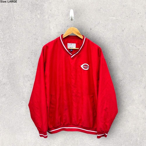 Cincinnati Reds Vintage Baseball Pullover Windbreaker Jacket Size Large 