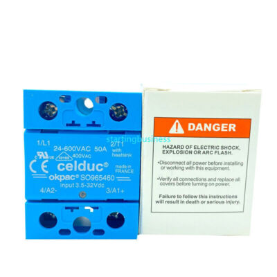 Brand New for Celduc Okpac Solid State Relay SO965460 50A/24-600VAC PLC 