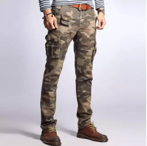 Herren Cargo Militär Hose Arbeiterhose Baumwolle Freizeit Slim Fit Tasche Skinny - Bild 2 von 47