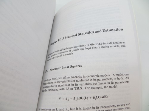 MICRO TSP USER'S MANUAL Version 7.0 (Paperback, 1990) Vintage Computer Book - Afbeelding 7 van 8