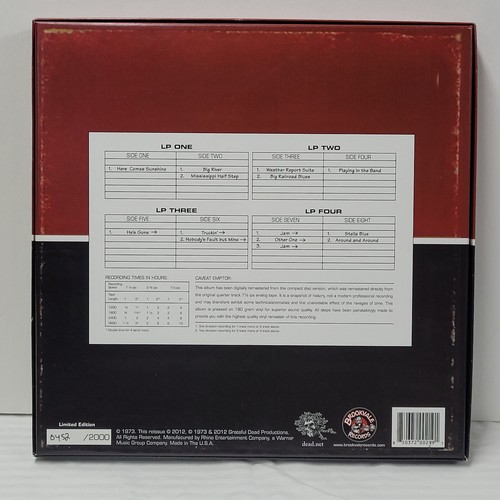THE GRATEFUL DEAD Dicks Picks Vol I Tampa FL '73 4LP's Box Set 180g #d BROOKVALE - Picture 10 of 10