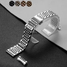 Curved Straight Watch Band Strap Stainless Steel Bracelet Solid Replacement