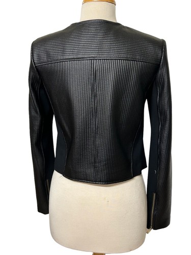 Rachel Joy Textured Black Lined Jacket Zipper Pockets Sz 6 - Picture 4 of 13