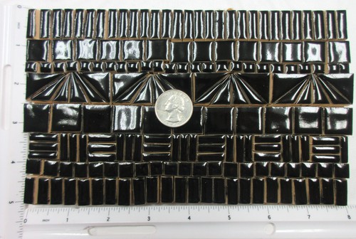 180+ Black Ceramic Mosaic Tiles, Handmade Craft Tiles, Mosaic Pieces Bulk - Picture 2 of 6