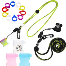 19 Pcs Anti-Lost Lanyard Set with 2 Pcs Neck Straps 12 Pcs Anti-Lost Silicone Ri