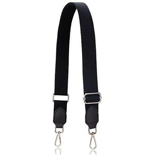 Allzedream Purse Straps Replacement Crossbody Bags Black, Silver Hardware