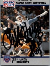1990 -Cliff Harris- Super Bowl Supermen Autograph/Signed/Auto Football Card #110