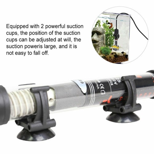 US Aquarium Water Heater 100W-200-300W Submersible Fish Tank Thermostat Heating - 第 6/32 張圖片