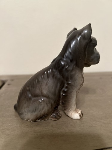 Napcoware Japan Porcelain Dog Figurine Schnauzer Dog W/ Sweet Brown Eyes #9051 - Picture 4 of 9