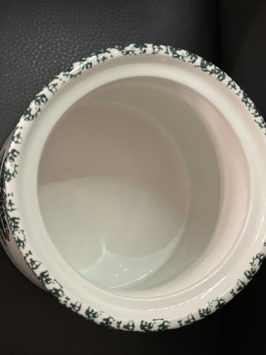 Christmas Tree Star Canister Cookie Jar 7" H Ceramic Bizzirri Furio White - Picture 4 of 6