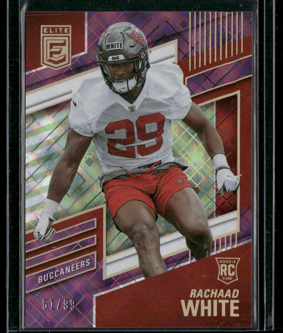 2022 Donruss Elite Rachaad White RC #114 Purple Rookie /99 Tampa Bay Buccaneers