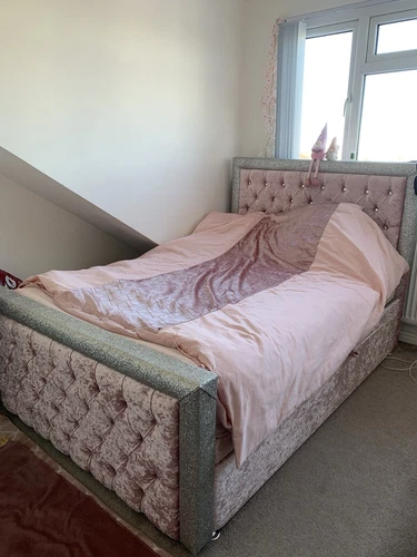 OTTOMAN STORAGE CRUSH VELVET BED FRAME