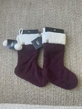 UGG Christmas Stocking Classic Sherpa Red Burgundy Cabernet Holiday Decorations
