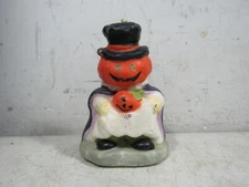 Vintage Trick-Or-Treat Pumpkin Halloween Candle Decoration Figure NOS 