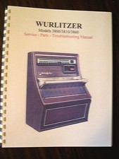 Manuale jukebox Wurlitzer modello 3800/3810/3860