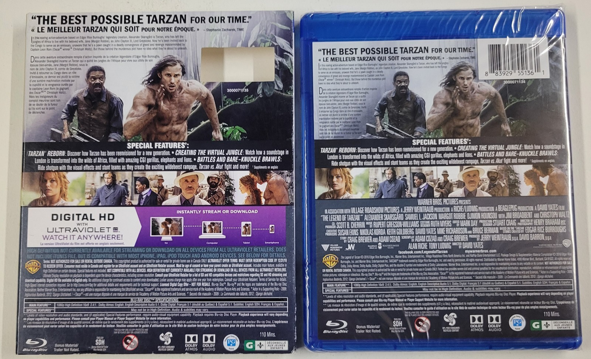 The Legend of Tarzan (Blu-ray/DVD, 2016, 2-Disc Set) BRAND NEW SEE