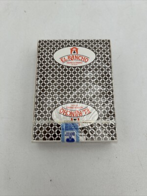 Vintage El Rancho Casino Las Vegas PGC Brown Playing Cards Hoyle - New Sealed