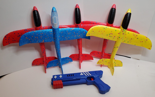 Aucess Airplane Launcher Toys, 5 Foam Planes & 1 Catapult Plane Gun- FREE SHIP