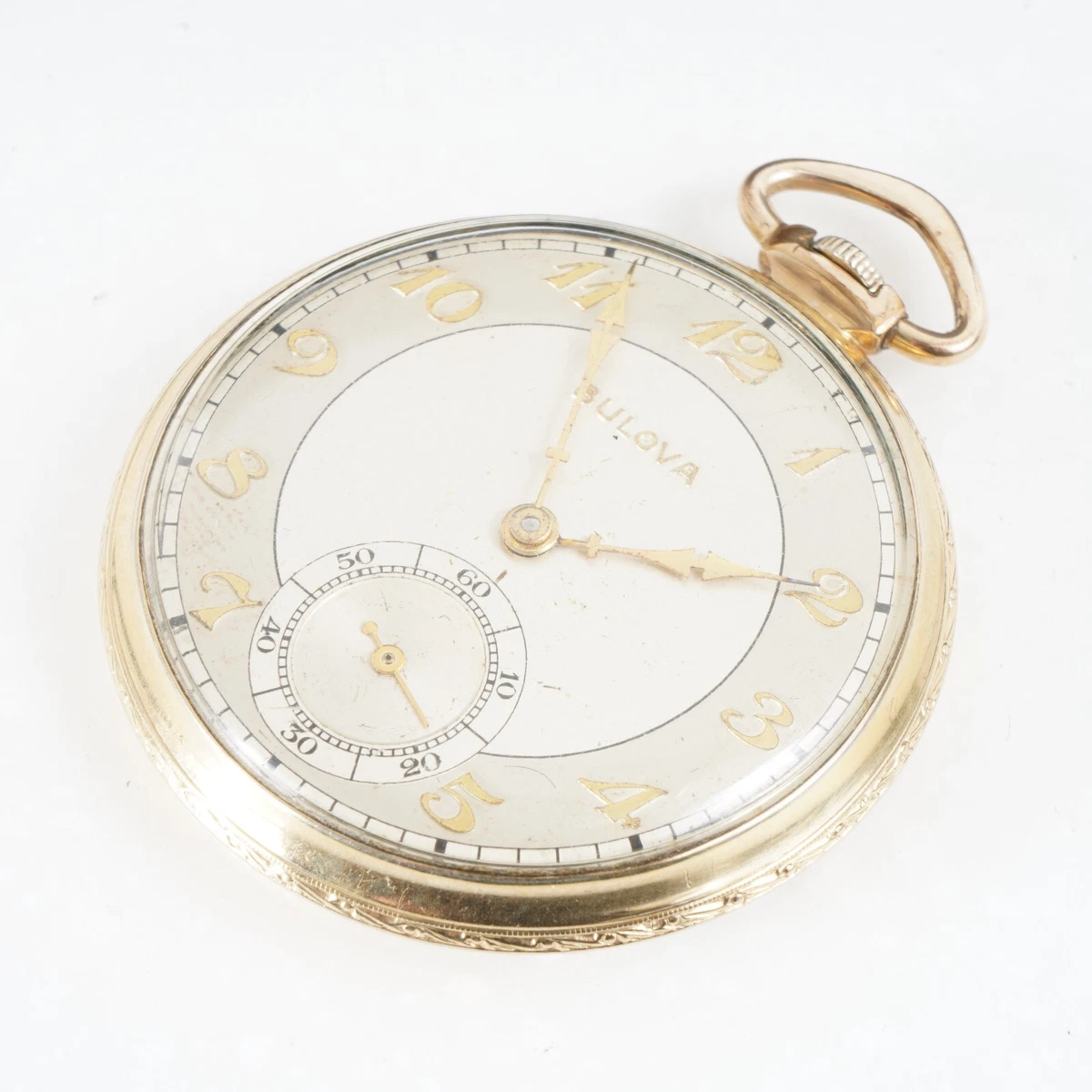 Bulova pocket watch gold sale