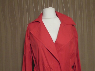 258/8 HALLHUBER Damen Mantel Trenchcoat Trench 38 uni rot
