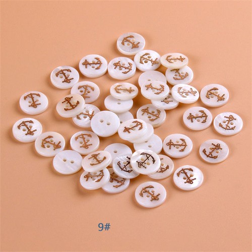 100 X 2/4 Holes Round Natural Pearl Shell Buckle Sewing Buttons DIY Handmade new - Picture 25 of 32