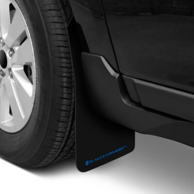 Rally Armor Basic UNIVERSAL Black Mud Flaps w/ Blue Logo Lettering Set of 4 New