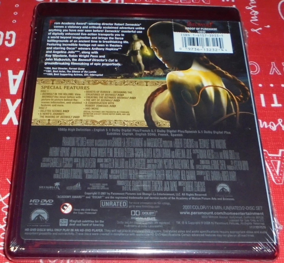 BEOWULF DIRECTOR'S CUT HD DVD ANGELINA JOLIE, ANTHONY HOPKINS BRAND NEW SEALED - Image 2 of 2