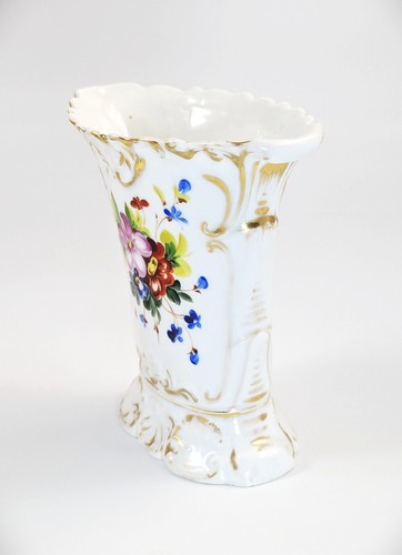 Old Paris porcelain vase, Jacob Petit style, hand painted floral, c. 1850 France - Picture 9 of 12