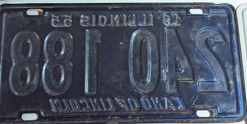 6 Illinois license plates tags 1950s 1953 1954 1955 1956 1957 1958 Nice Shape - Picture 10 of 13