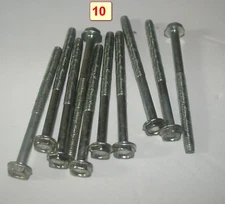 10 #10-32 x 2 1/2" Fine Thread Machine Screw Hex Washer Zinc Plated Bolt Screws
