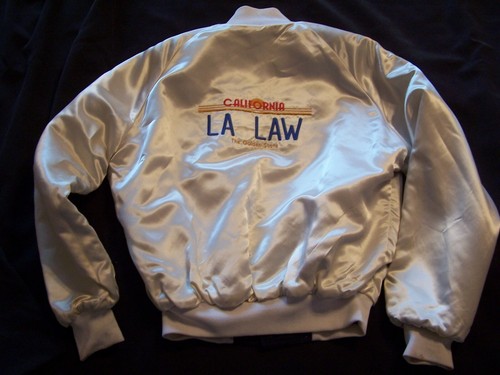 Vintage LA Law Memorabilia Wendejacke klein Satin Wolle bestickt 80er - Bild 6 von 12