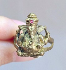 Ring Holy Ganesh Kanesha Buddha Amulet Wealth Thai Talisman Size US 8.5  #R014