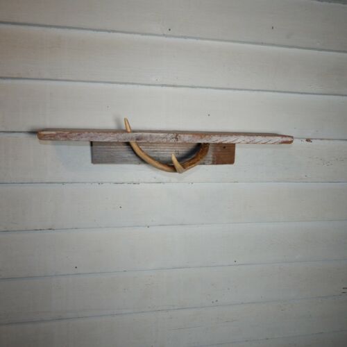 Rustic Antique Barn Wood Antler Shelf - Picture 1 of 10