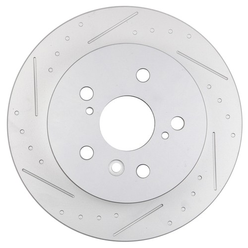 Rear Slotted Brake Rotors Discs Fits 2007-2017 Lexus ES300h Toyota Avalon Camry - Picture 2 of 7