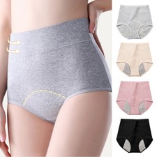 Women Cotton Tummy Control Panties Leak Proof Underwear High Waist Pants Briefs+