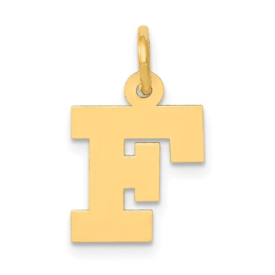 14k Gelbgold kleiner Block Initiale F Charm