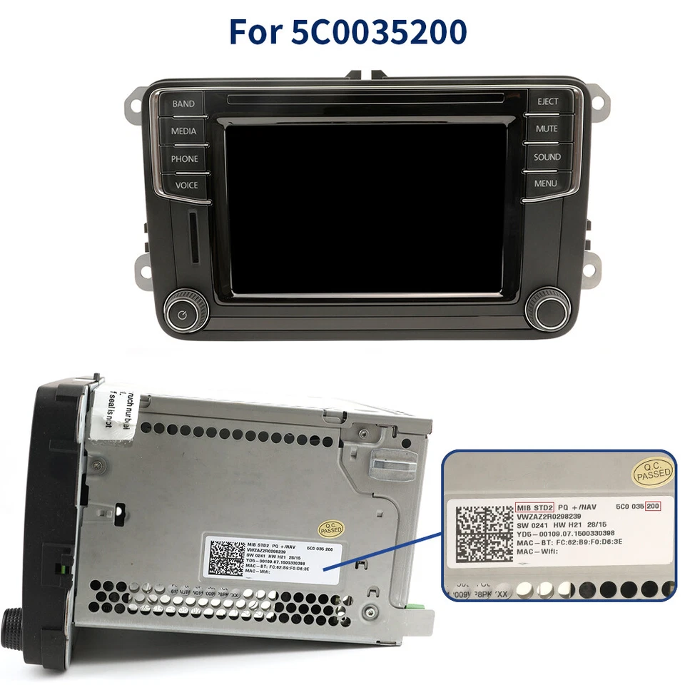 OEM TDO-WVGA0633F00045 6.5'' Touch Screen Display For VW Skoda MIB STD2 Radio - Image 3 of 4