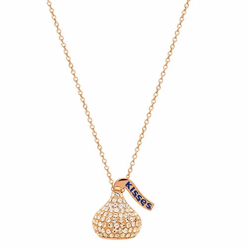 NWT - HERSHEY'S KISSES Ladies ROSE GOLD Plated CRYSTAL PENDANT NECKLACE - Image 4 of 4