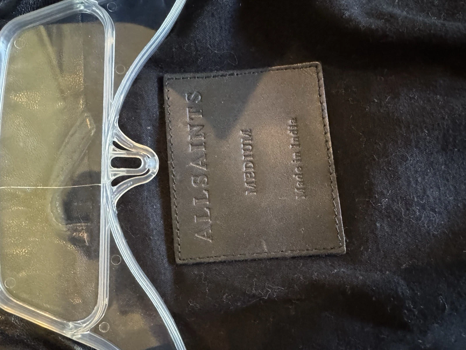 ALLSAINTS Cora Leather Jacket Size  M   BLACK image 7
