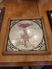 Vtg 1979 Miller High Life Beer Girl On Moon Bar Mirror Sign Wood Frame 18X 18