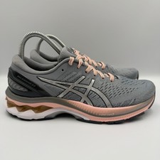 ASICS Gel-Kayano 27 Running Shoes Grey Peach Womens 7.5 Stability Sneakers