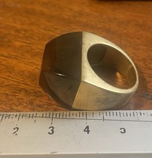 Lucas Jack Gold Tone Ring With Brown Resin Size M / 13